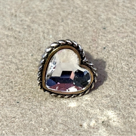 🆕 Brighton Corina Ring bead Clear heart crystal trimmed in silver & gold - Picture 3 of 8